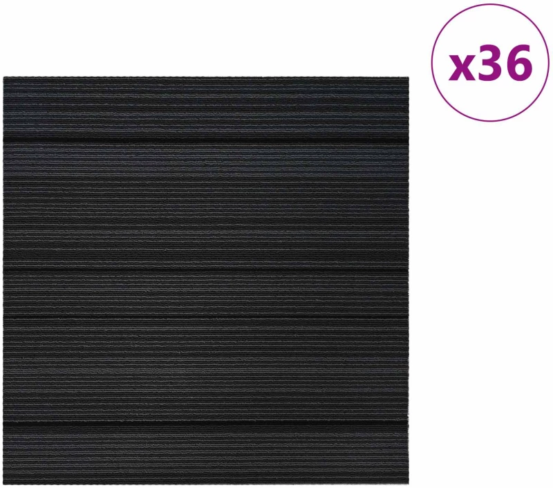 vidaXL Πλακάκι Χαλιού Ριγέ Ανοιχτό Γκρι 50 x 50 cm 36 pcs