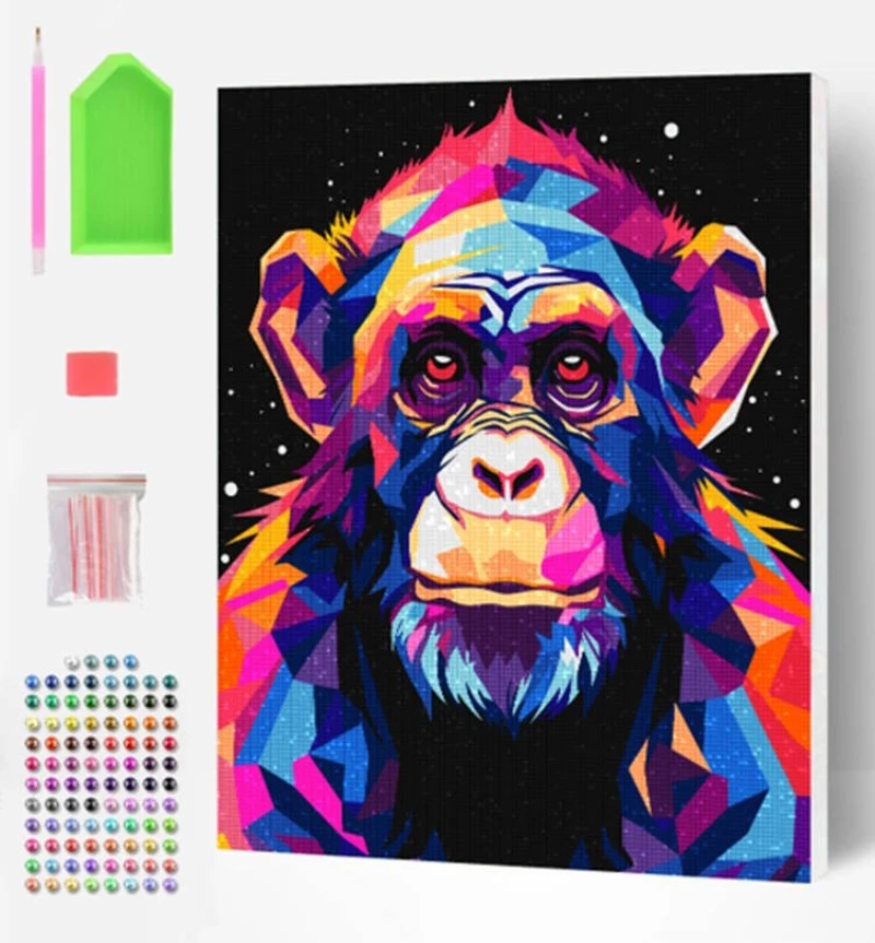 Splat Planet Σετ Diamond Painting "Chimpanzee" σε Καμβά με Τελάρο 30x40cm