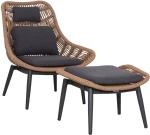 Πολυθρόνα Με Υποπόδιο Lounge Remvazzo HM6561.01 90x85x96cm Grey-Natural
