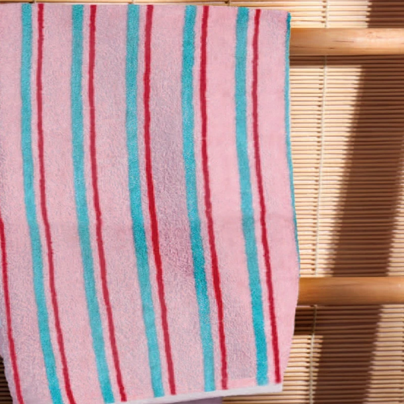 Πετσέτα Strip Pink Palamaiki Προσώπου 50x90cm 100% Βαμβάκι