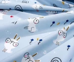 Σεντόνι Λίκνου (80x110) Rabbit Garden 584 Sky Blue βαμβακερό DimCol