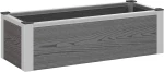 vidaXL Υπερυψωμένη Ζαρντινιέρα Γκρι 75 x 30 x 22 εκ WPC και Αλουμίνιο