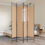 vidaXL 4-Πίνακας Διαχωριστικός Μπεζ 160 x 200 cm Ύφασμα