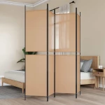 vidaXL 4-Πίνακας Διαχωριστικός Μπεζ 200 x 200 cm Ύφασμα