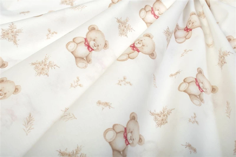 Πάνα Χασέ bebe Newborn Bear 716 80x80 White-Beige 100% Cotton - -