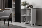 Stewehome Λευκή κονσόλα με ράφι και πόδια Λευκό 65x30x80 cm