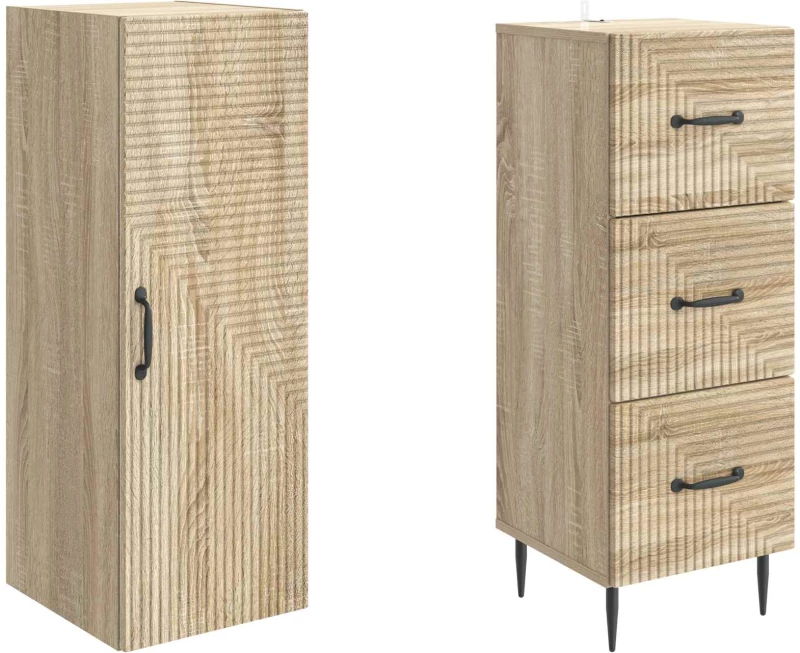 vidaXL Σέτ Ντουλαπιών 2 pcs Sonoma Δρυς 33 x 34,5 x 90 εκ