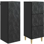 vidaXL Σέτ Ντουλαπιών 2 pcs Μαύρο 33 x 34,5 x 90 εκ Επεξεργασμένο Ξύλο