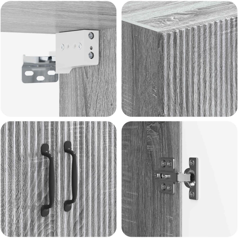 vidaXL Σέτ Ντουλαπιών 2 pcs Γκρι Sonoma 66 x 34,5 x 87 εκ.