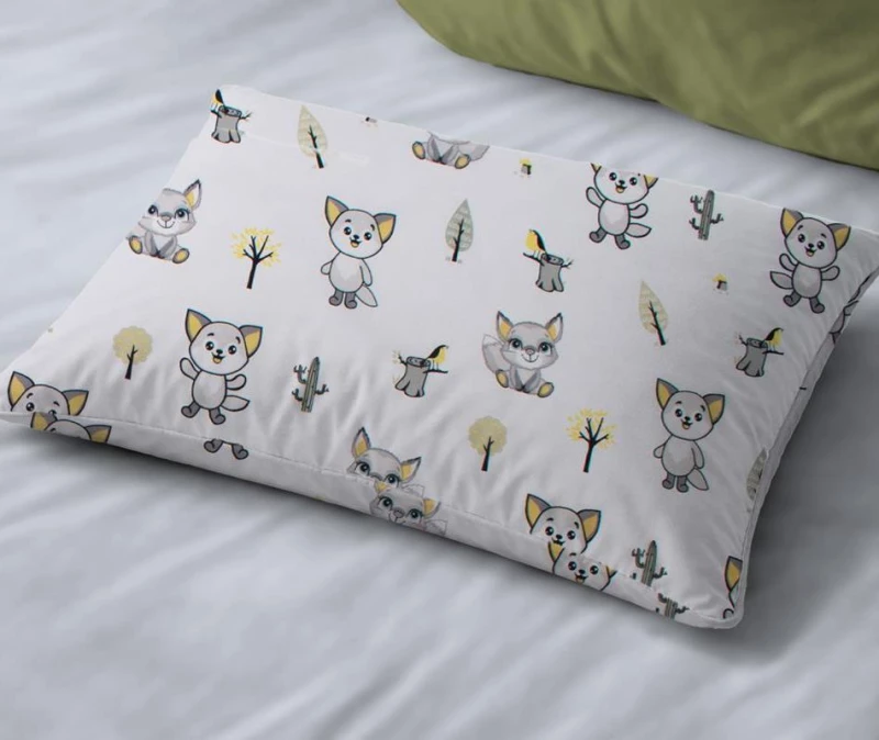 Σετ Σεντόνια Μονά 2τμχ (160x240) Baby Foxes 595 White-Grey βαμβακερά DimCol