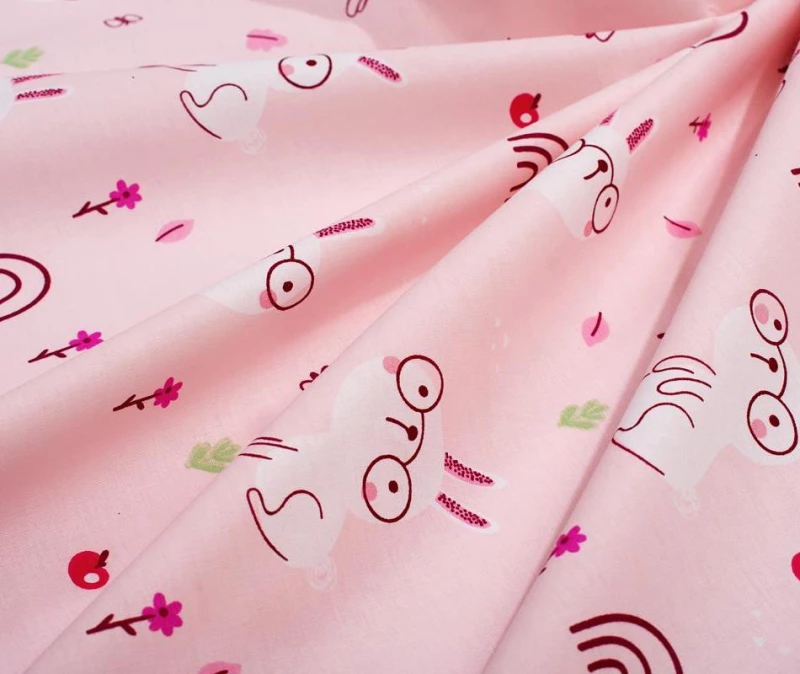 Σετ Σεντόνια Μονά 2τμχ (160x240) Rabbit Garden 585 Pink βαμβακερά DimCol