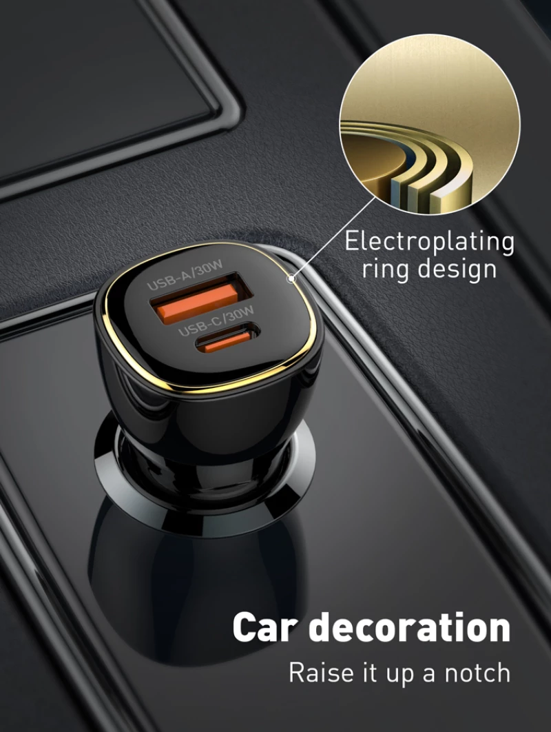 LDNIO φορτιστής αυτοκινήτου C103 με καλώδιο Lightning  USB/USB-C  60W  μαύρος