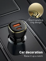 LDNIO φορτιστής αυτοκινήτου C103 με καλώδιο Lightning  USB/USB-C  60W  μαύρος