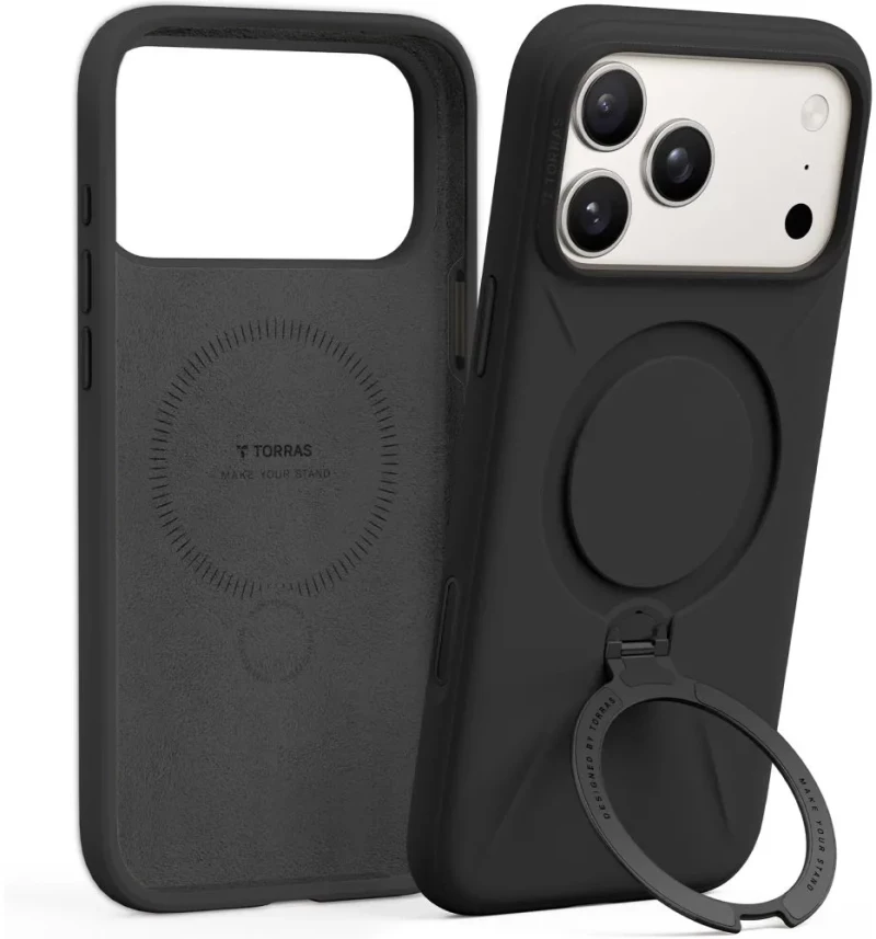Θήκη Torras QPRO Silicone Ostand Q3 για iPhone 17 Pro - Obsidian Black (X00FX2411)