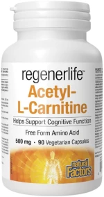 Natural Factors Regenerlife™ Acetyl L-Carnitine 500 mg [90 Κάψουλες]