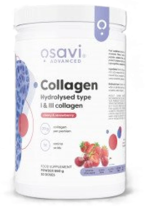 Osavi Collagen Hydrolyzed Peptides | Type I & III [600 Γραμμάρια] Φράουλα με κεράσι