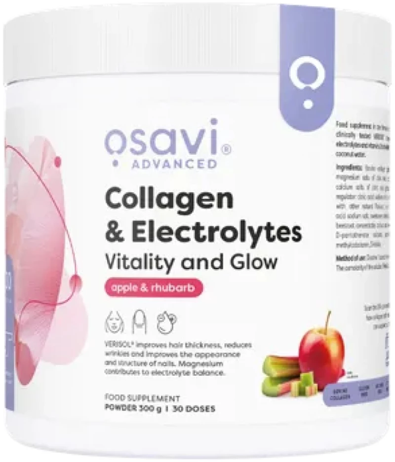 Osavi Collagen Electrolytes Vitality and Glow [300 Γραμμάρια] Μήλο με ραβέντι