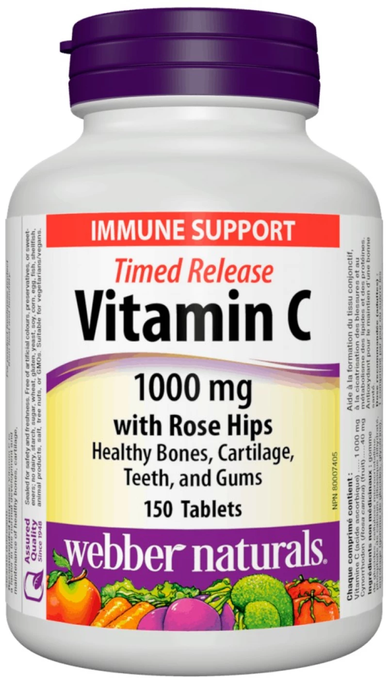 Webber Naturals Vitamin C 1000 mg with Rose Hips [150 Ταμπλέτες]