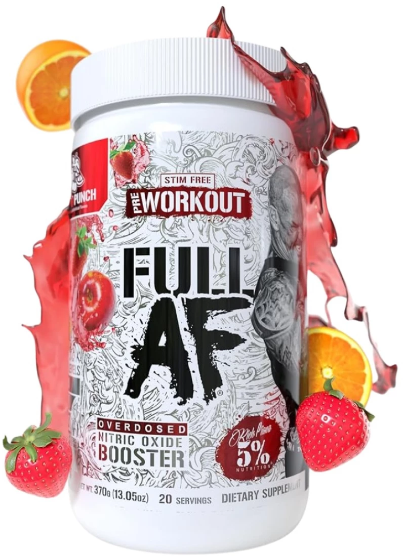 Rich Piana 5% Nutrition Full AF | Stim-Free Pre-Workout [370 Γραμμάρια] Push Pop