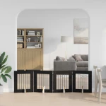 Πύλη Σκύλου με Στηρίγματα 4 pcs Μαύρη Δρυς 60 x 60 cm |892151