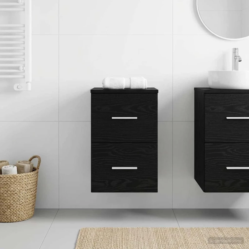 Ντουλάπι Μπάνιου Ενδιάμεσο Μαύρη Δρυς 30 x 35 x 50 εκ. |890359
