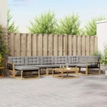 Σειρά Καναπέ Εξωτερικού 8 pcs Λευκό και Ανοιχτό Γκρι |3388929