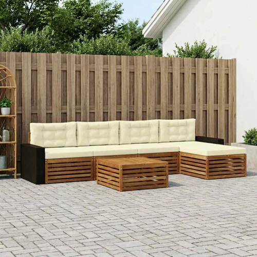 Σειρά Καναπέ Εξωτερικού 6 pcs Φυσικό και Κρέμα 79 x 79 x 37 εκ |3383273
