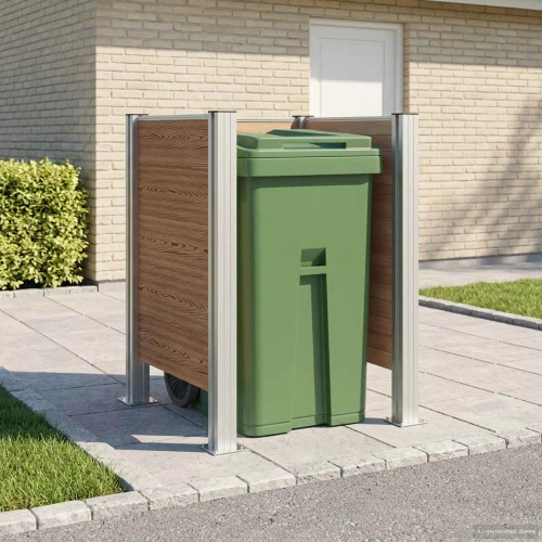 Φράχτης Σκουπιδιών Καφέ 85 x 85 x 115 cm Αλουμίνιο και WPC |42039181