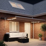 Χειροκίνητο πλαίσιο τέντας με LED Άμμος 4,5 x 3 μ |3426244