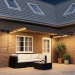 Χειροκίνητη αναδιπλούμενη τέντα με LED Taupe |3426212