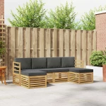 Σετ Καναπέ 6 pcs Άσπρο και Ανθρακί 245 x 122,5 x 73 εκ |3392257
