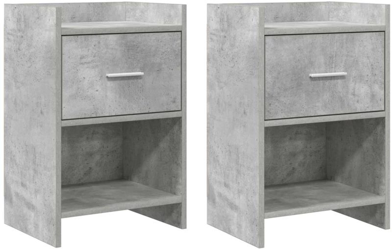 Κομοδίνα 2 pcs Γκρι Σκυροδέματος 40 x 30 x 60 cm |8010986
