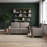 Σαλονάκι Σετ Με Αποθηκευτικό Χώρο 2 pcs Taupe Πολυεστέρας |3429182