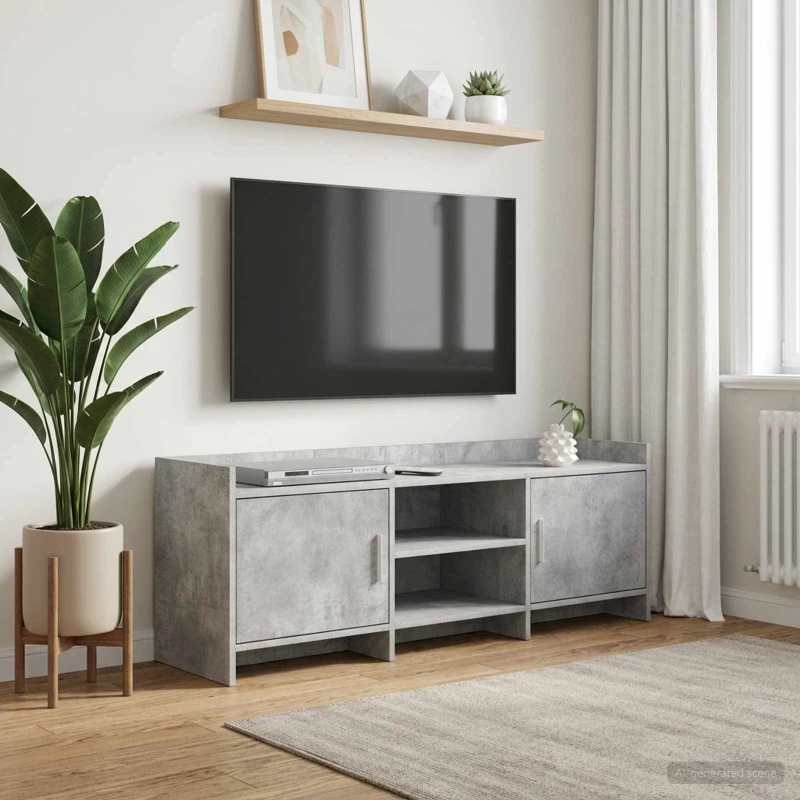 Ντουλάπι TV 130 x 33 x 47 εκ Γκρι Σκυροδέματος |8011174