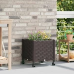 Κήπος Γλαστράκι με Ροδάκια Καφέ 40 x 40 x 44 εκ PP |3422909