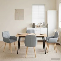 Καρέκλες φαγητού 4 pcs Ύφασμα Ανοιχτό γκρι 56,5 x 50 x 87,5 εκ. |3428193