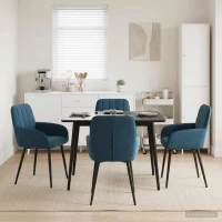 Καρέκλες φαγητού 4 pcs Βελούδο Μπλε 57 x 50 x 85 εκ. |3428172