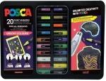 Μαρκαδόροι Posca Groovy Colours σε μεταλλική κασετίνα σετ 20τμχ