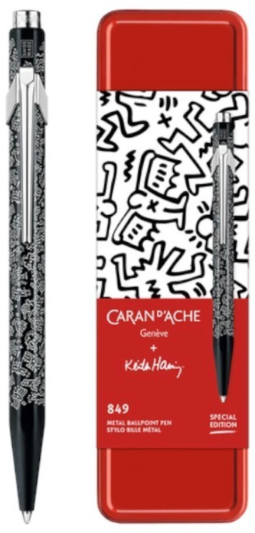 Στυλό ballpoint σε μεταλλικό κουτί Caran D’Ache 849 Keith Haring μαύρο