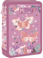 Κασετίνα Must γεμάτη με 2 θήκες 15x5x21cm Butterfly lilac 000587246