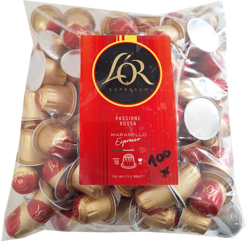 Lor Espresso Passione Rossa Maranello 100 χύμα Nespresso κάψουλες αλουμινίου
