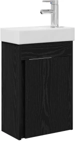 vidaXL Μονάδα μπάνιου με βρύση Μαύρη Δρυς 40,5 x 22,5 x 62 εκ.