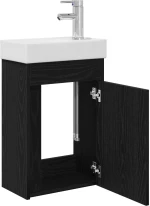 vidaXL Μονάδα μπάνιου με βρύση Μαύρη Δρυς 40,5 x 22,5 x 62 εκ.
