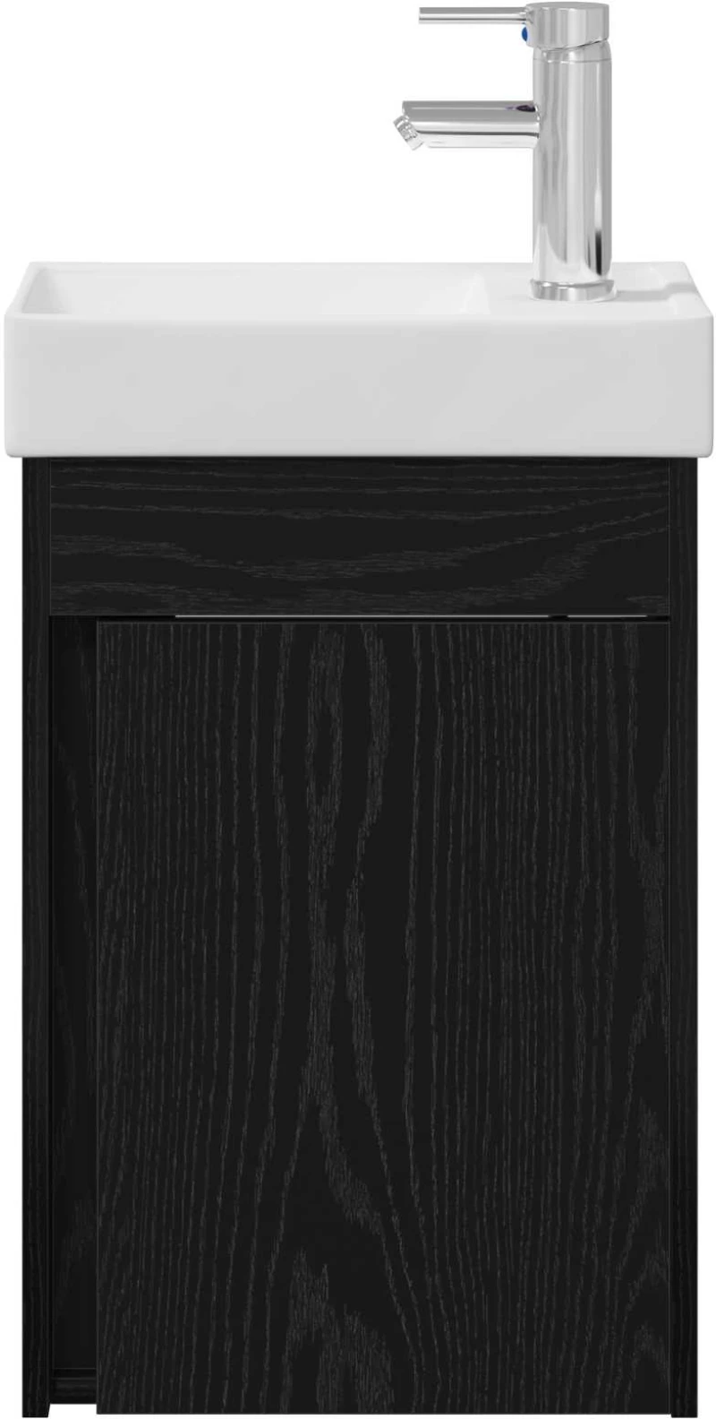 vidaXL Μονάδα μπάνιου με βρύση Μαύρη Δρυς 40,5 x 22,5 x 62 εκ.