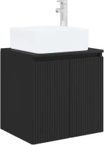 vidaXL Επιτοίχια Λεκάνη Έπιπλο Μαύρο 53 x 35 x 63 εκ