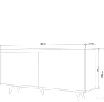 Stewehome κονσόλα σαλονιού 140x40x85 cm