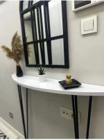 Stewehome Ημικυκλική οβάλ κονσόλα με πόδια 18x86x86 cm