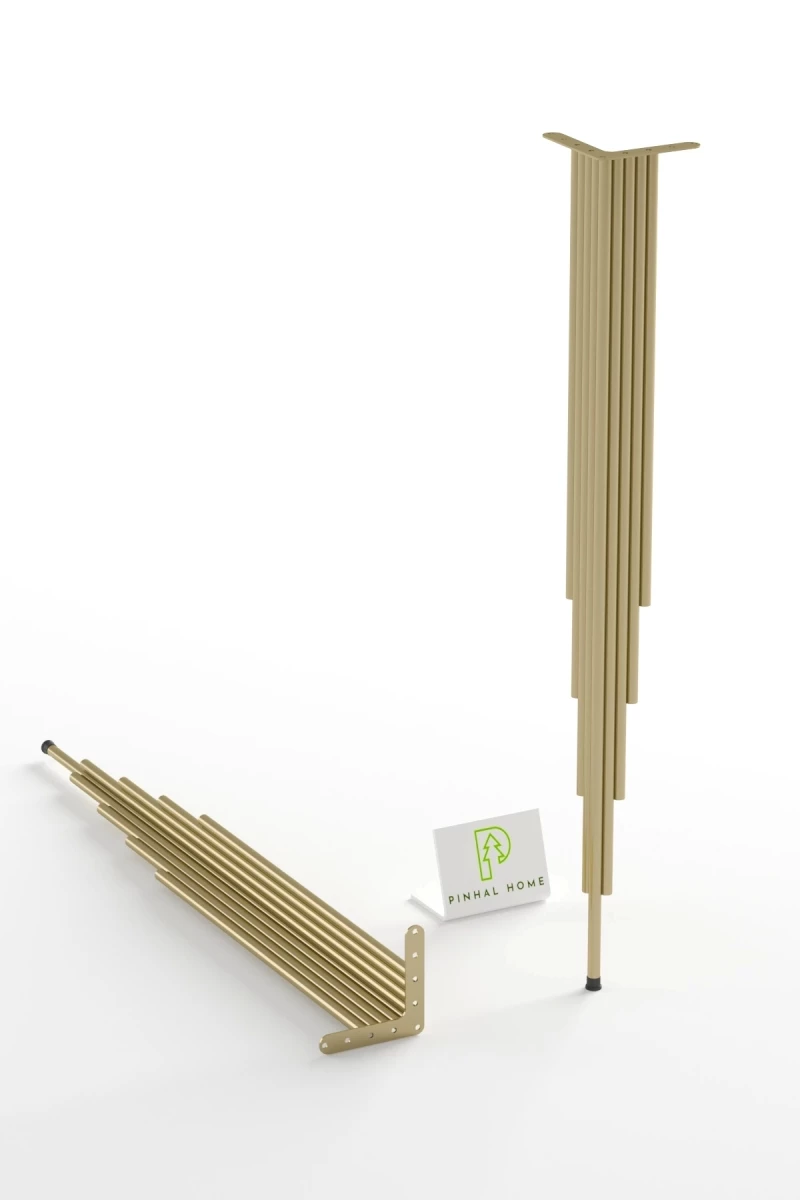 Stewehome Οβάλ κονσόλα εισόδου με πόδια σε χρυσό χρώμα 18x86x86 cm