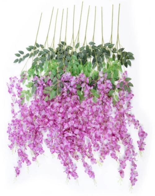 Τεχνητά Λουλούδια Wisteria (Σετ 12Τμχ) 21510 Φ45x120cm Purple GloboStar Πολυαιθυλένιο,Ύφασμα