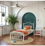 Stewehome Bella μονό μεταλλικό κρεβάτι λευκό κλασικής αισθητικής 90x200 cm